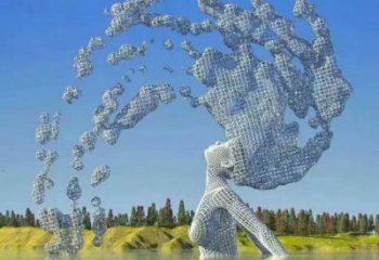 抽象鏤空人物雕塑展品，小區(qū)雕塑，鐵藝人物雕塑制作精選