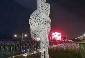 鏤空人物雕塑預(yù)定，城區(qū)小品，現(xiàn)代鐵藝人物雕塑制造商