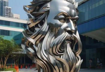 白鋼人頭像雕塑制造，歐式風(fēng)格，鏡面人頭像雕塑廠家供給