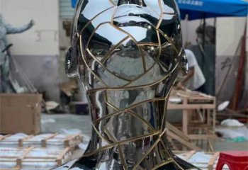 白鋼人頭像雕塑制造商，鋼管組合，鏡面人頭像雕塑優(yōu)選