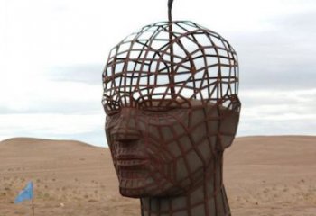 鏤空人頭像雕塑通用，陸地?cái)[件，鐵藝人頭像雕塑點(diǎn)擊
