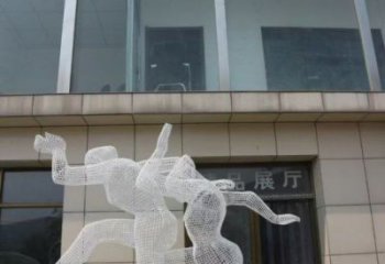 金屬鏤空體育雕塑通用，城市雕塑，鐵藝人物雕塑指用