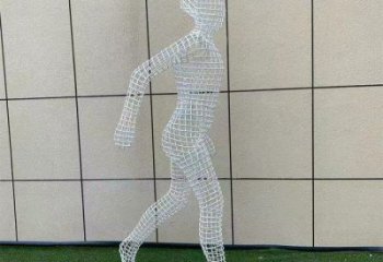 鏤空體育雕塑展品，室外軟裝，鐵藝人物雕塑訂做