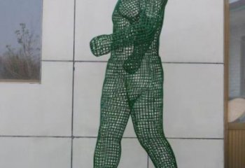 鏤空體育人物雕塑優(yōu)價，鋼管組合，鐵藝運動員雕塑廠家