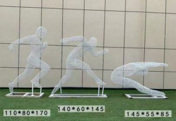鏤空運(yùn)動(dòng)員雕塑供需，鋼管組合，鐵藝人物雕塑制作