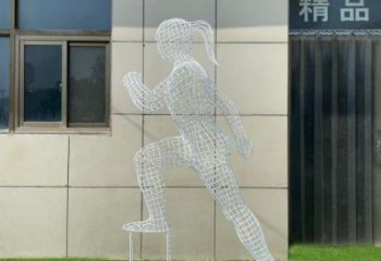 鏤空運(yùn)動(dòng)員雕塑通用，陸地?cái)[件，編織人物雕塑制作優(yōu)選