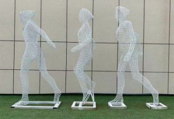 體育人物雕塑供求，景觀雕塑，鏤空鐵藝人物雕塑優(yōu)選