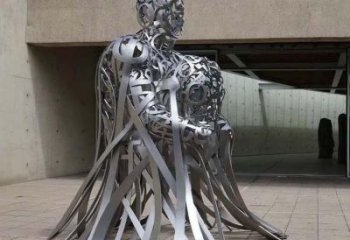 公園字母人物雕塑，噴砂發(fā)光雕塑，鑄銅工藝