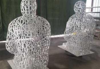 鏤空人物雕塑供給，景區(qū)雕塑，鐵藝字母人物雕塑供求