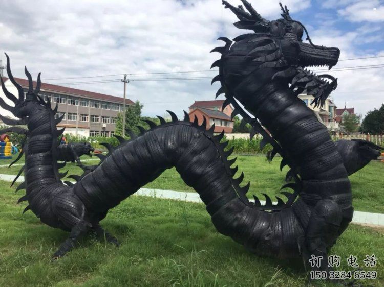 輪胎龍雕塑優(yōu)選，陸地?cái)[件，園林輪胎龍雕塑供應(yīng)