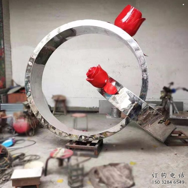 戒指環(huán)雕塑優(yōu)選，陸地?cái)[件，不銹鋼戒指環(huán)雕塑廠家
