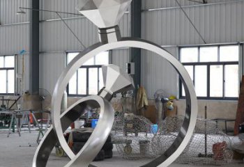 藝術(shù)鉆戒雕塑觀賞型，街景小品，鉆戒雕塑主題常用