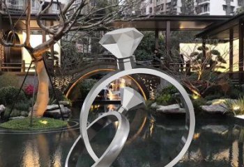 制造鉆戒雕塑定價(jià)，地標(biāo)擺件，烤漆鉆戒雕塑精選