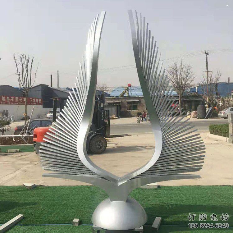 大型翅膀雕塑，鍍銅景觀雕塑，鏡面工藝