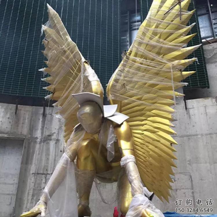 雕塑鳥翅景觀制造，街景小品，不銹鋼鳥翅雕塑優(yōu)價