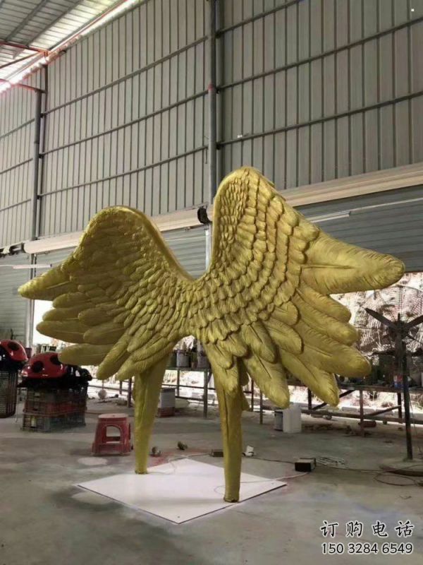 廣場鳥翅雕塑批發(fā)，廣場系列，不銹鋼鳥翅雕塑定價