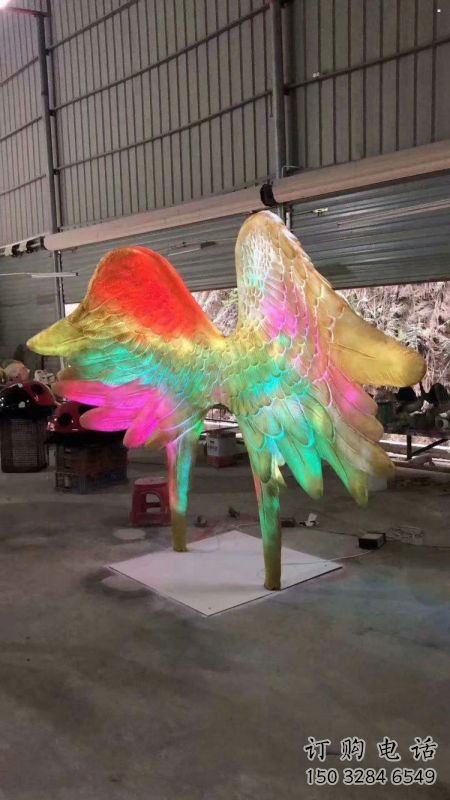 建筑鳥翅雕塑精選，露天雕塑，不銹鋼鳥翅雕塑訂做