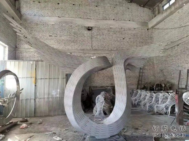 鳥翅雕塑承接，鍛造工藝，不銹鋼鳥翅雕塑訂做