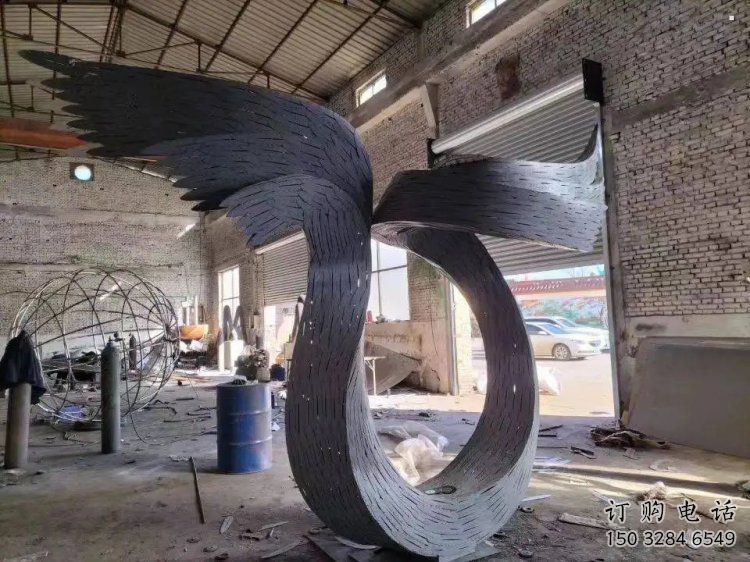 鳥翅雕塑精選，美陳雕塑，不銹鋼鳥翅雕塑通用