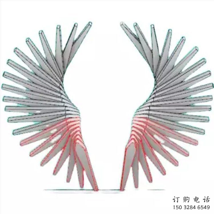 天使之翼雕塑展品，彩鋼制作，酒店翅膀雕塑精品
