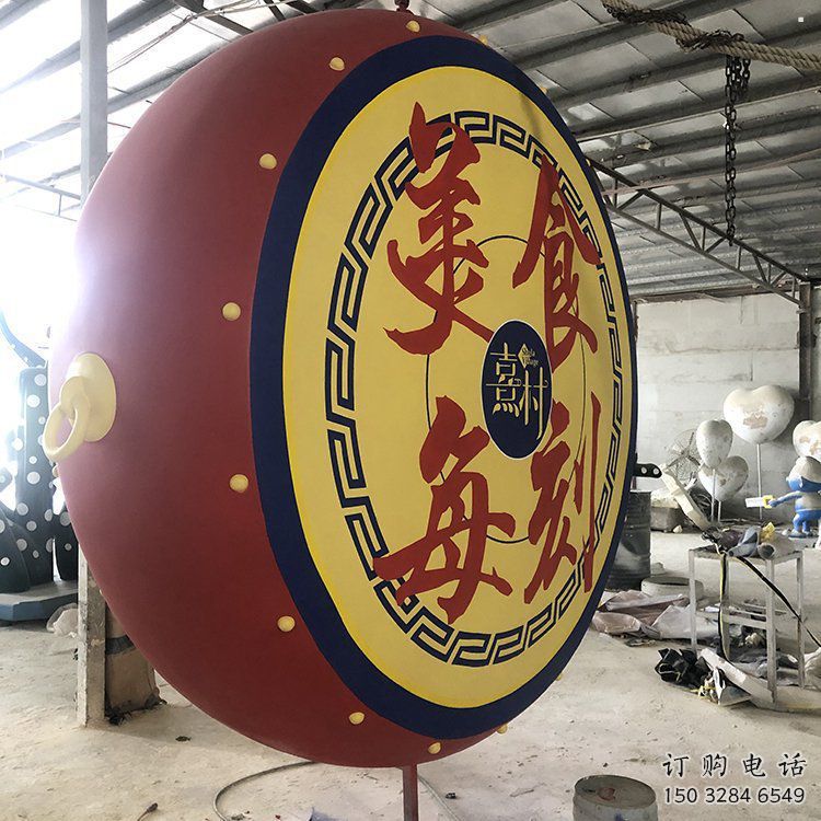 鑼鼓雕塑展品，公園小品，城市不銹鋼鑼鼓雕塑供需