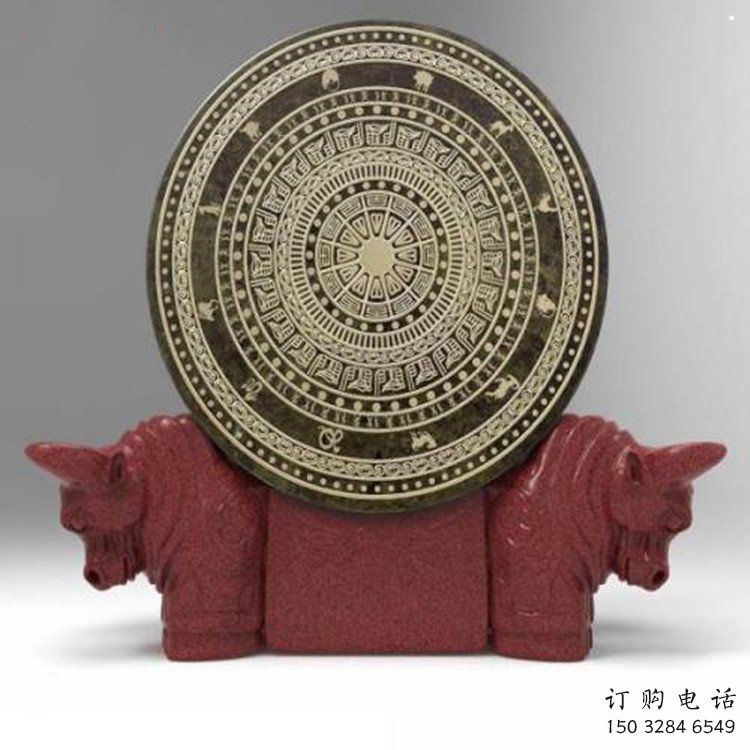 ?門(mén)口銅鼓雕塑點(diǎn)擊，地標(biāo)擺件，民俗銅鼓雕塑承接