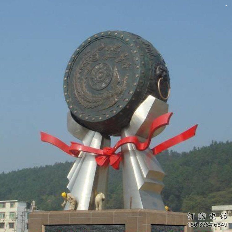 房地產(chǎn)銅鼓雕塑精品，標(biāo)識(shí)雕塑，小區(qū)銅鼓雕塑供給