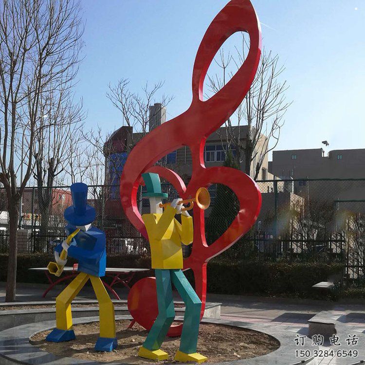 音樂符號雕塑預(yù)定，校園雕塑，花園音樂雕塑承接