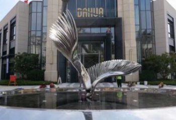 鳥翅雕塑制作，園林裝飾，建筑不銹鋼鳥翅雕塑批發(fā)
