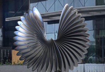 藝術(shù)鳥翅雕塑承接，景區(qū)案例，不銹鋼鳥翅雕塑定制