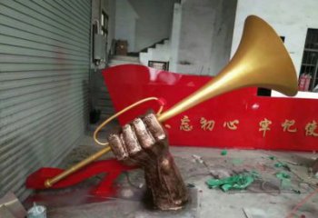 藝術(shù)號角雕塑優(yōu)選，城市裝飾，號角雕塑訂做供求