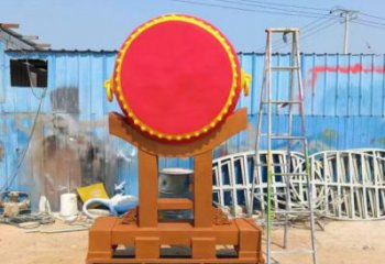 鑼鼓雕塑制作，村標(biāo)概念，鍛鋼不銹鋼鑼鼓雕塑專供