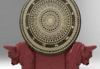 ?門口銅鼓雕塑點擊，地標擺件，民俗銅鼓雕塑承接