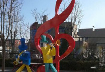 音樂符號雕塑預(yù)定，校園雕塑，花園音樂雕塑承接