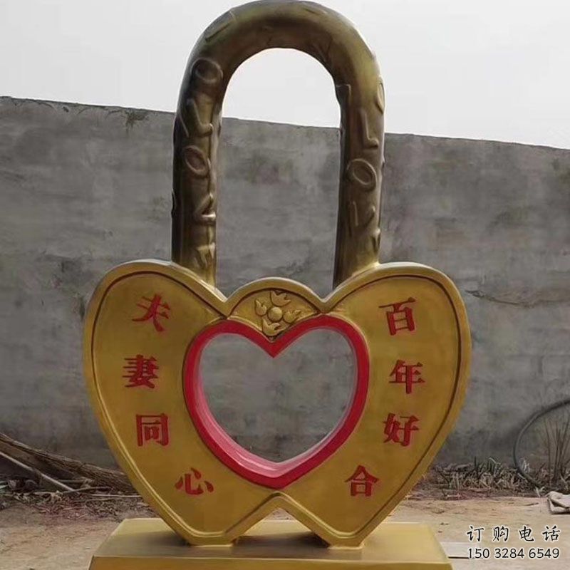 連心鎖雕塑觀賞型，標(biāo)識(shí)雕塑，紀(jì)念連心鎖雕塑展品