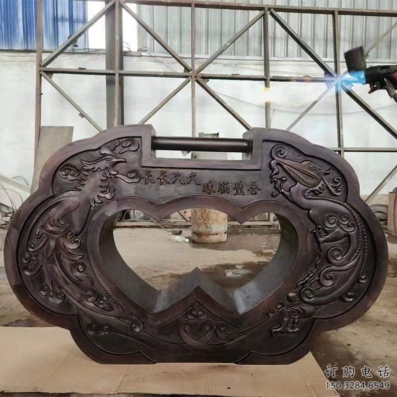環(huán)境銅鎖子雕塑選定，園林裝飾，大型銅鎖子雕塑公司