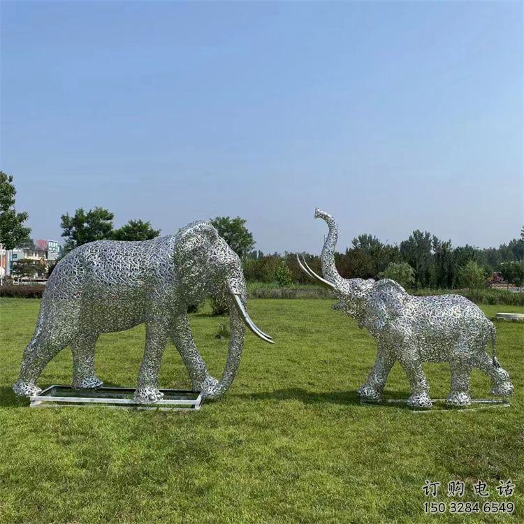 宣城鏤空大象雕塑制造商，動物擺件，透雕大象雕塑定制