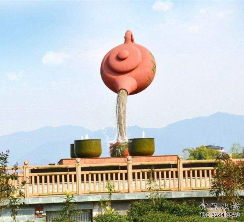 閩侯公園天壺雕塑工廠，不銹鋼材質(zhì)，圓雕形式