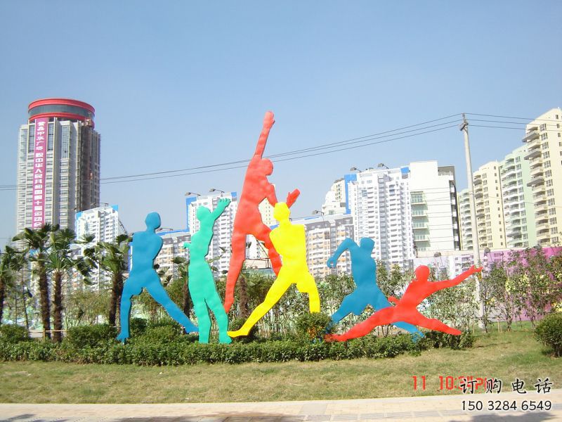 揭陽投籃雕塑，剪影工藝制作，不銹鋼體育人物雕塑