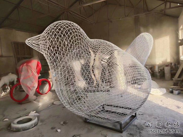 北海鏤空小鳥雕塑精選，陸地擺件，鐵藝鳥兒雕塑精品