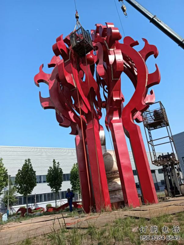 清鎮(zhèn)火球雕塑，精神堡壘火球雕塑落地展示