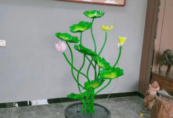 馬尾荷花雕塑異型優(yōu)選，城市裝飾，展示荷花雕塑定做