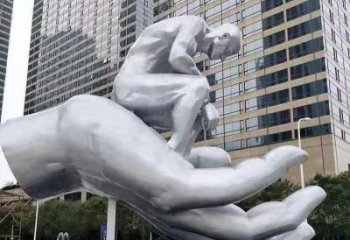 金昌沉思者雕塑，景觀雕塑，手托人物雕塑廠家提供