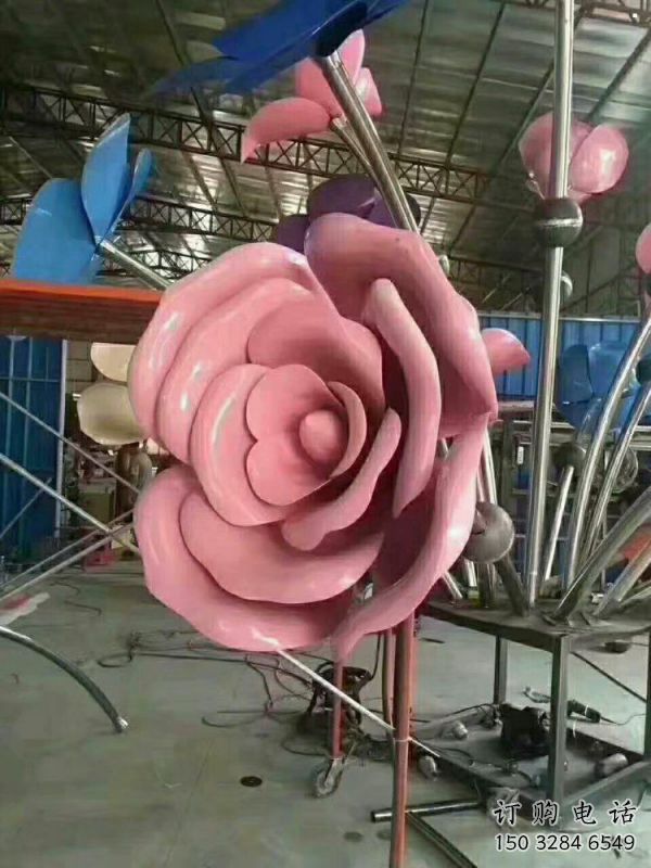 道外牡丹花雕塑工廠優(yōu)選，城市裝飾，牡丹花花朵雕塑供給