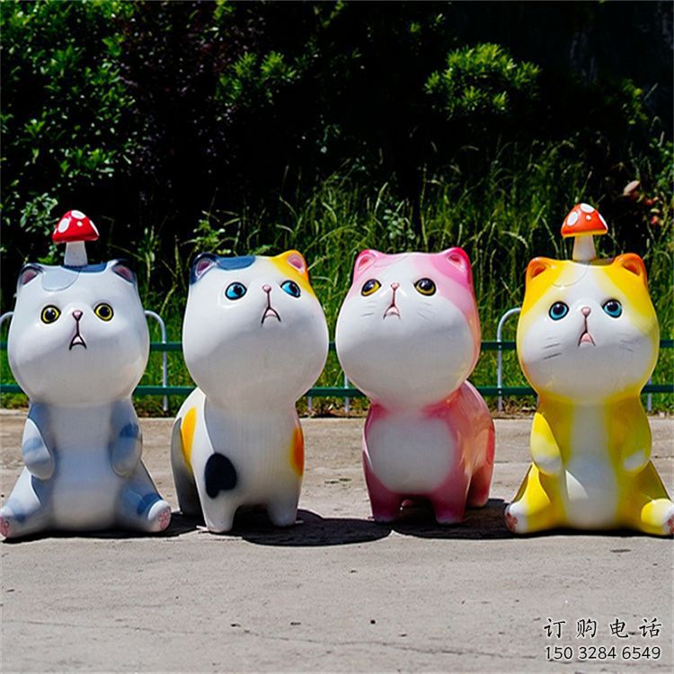 齊齊哈爾房地產(chǎn)貓咪雕塑，仿古動漫雕塑，公園動物制造