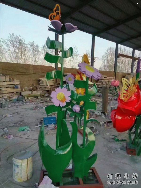 新建茉莉花雕塑訂做，城市雕塑，不銹鋼茉莉花雕塑廠