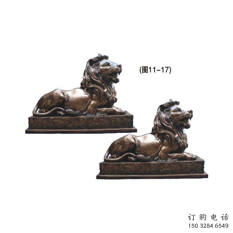 興安盟公園獅子雕塑供求，景觀雕塑，鑄銅趴獅雕塑優(yōu)選