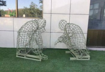 葫蘆島鏤空下棋雕塑供需，廣場雕塑，鐵藝民俗人物雕塑選用