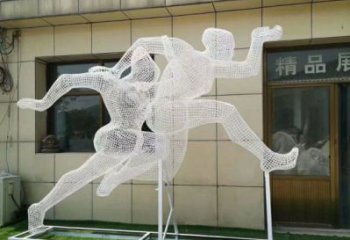 葫蘆島鏤空體育雕塑供求，白鋼構(gòu)件，鐵藝人物雕塑觀賞型