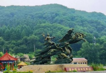 大武口夸父逐日雕塑，鑄銅神話人物雕塑